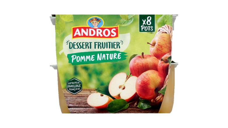 Andros Dessert pomme nature Les 8 pots de 100g