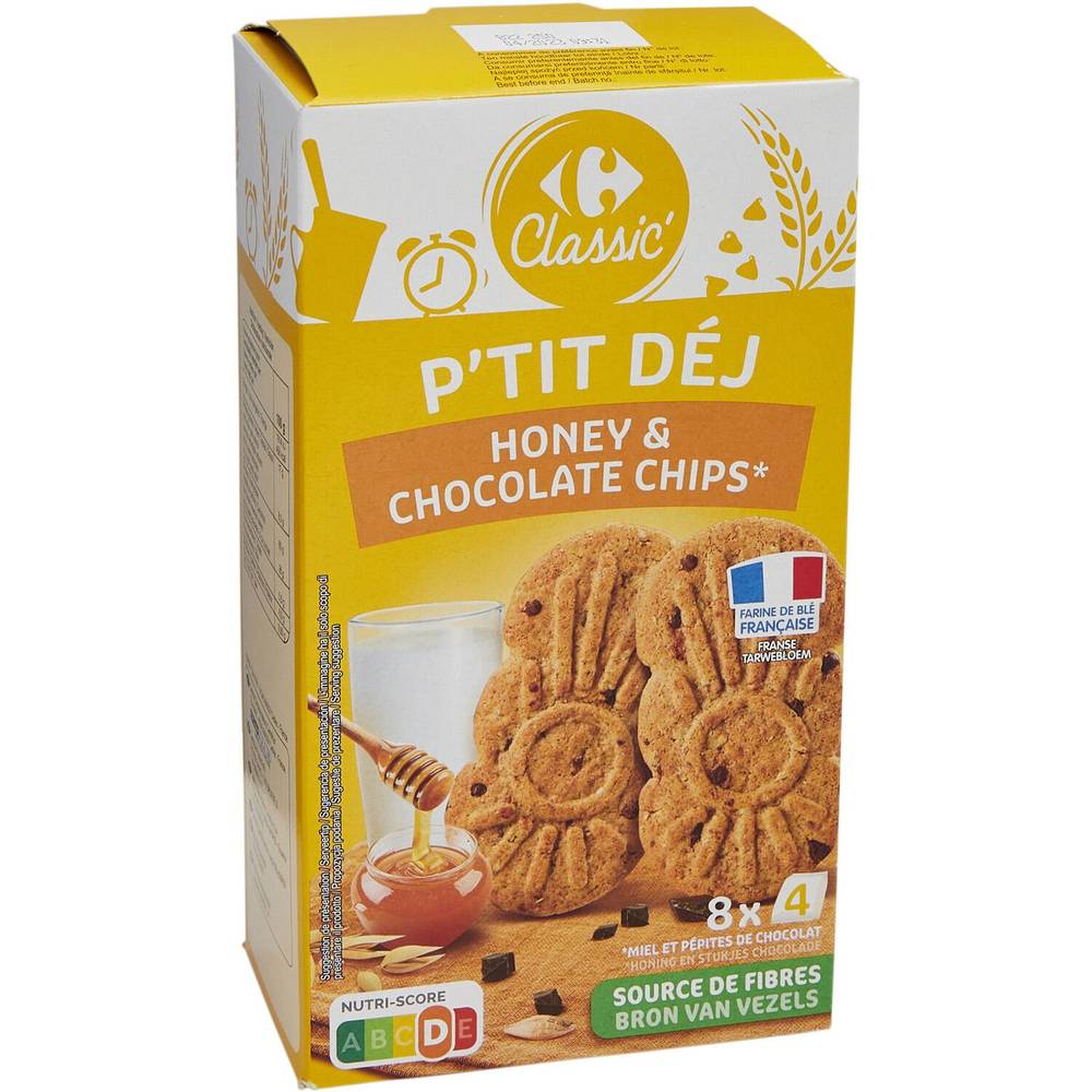 Carrefour - Biscuits petit déjeuner pépites de chocolat miel (400g)