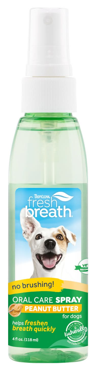 Tropiclean Fresh Breath Peanut Butter Oral Care Spray For Dogs (4 oz)