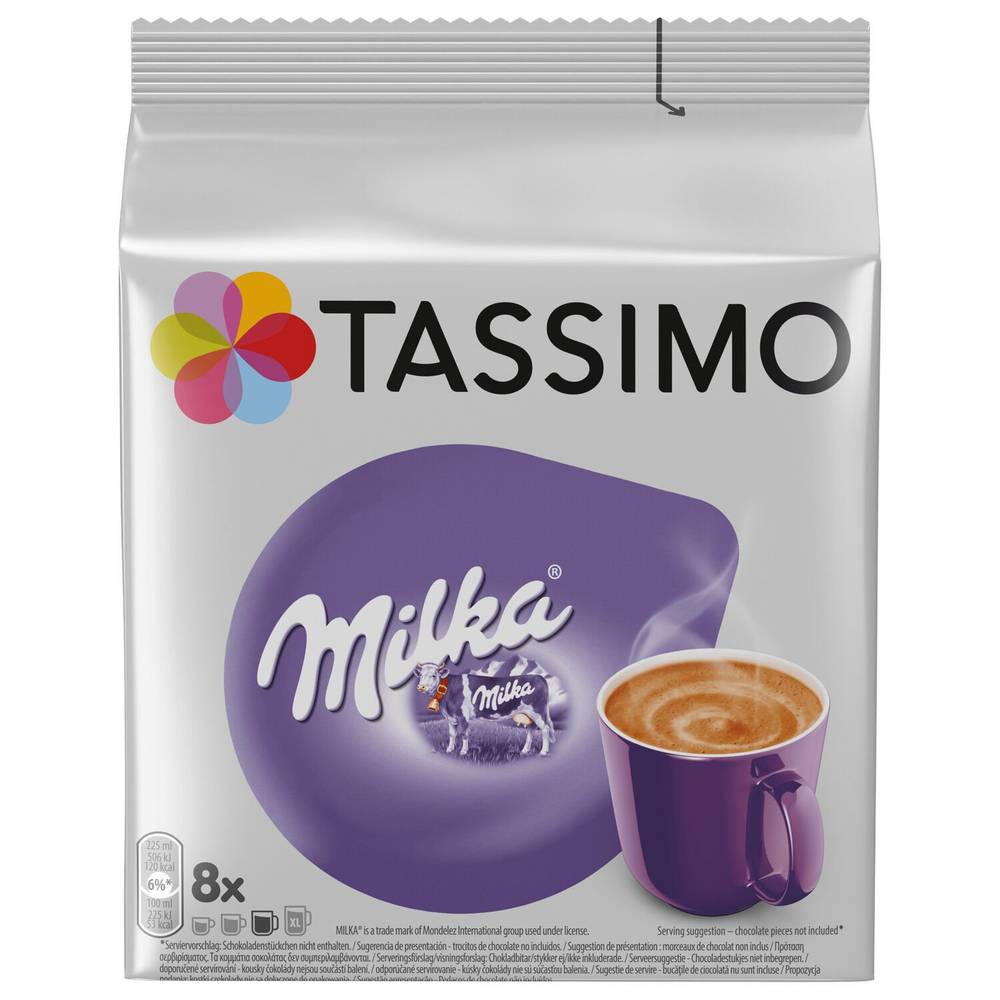 Café dosettes chocolat Milka TASSIMO - le paquet de 8 dosettes
