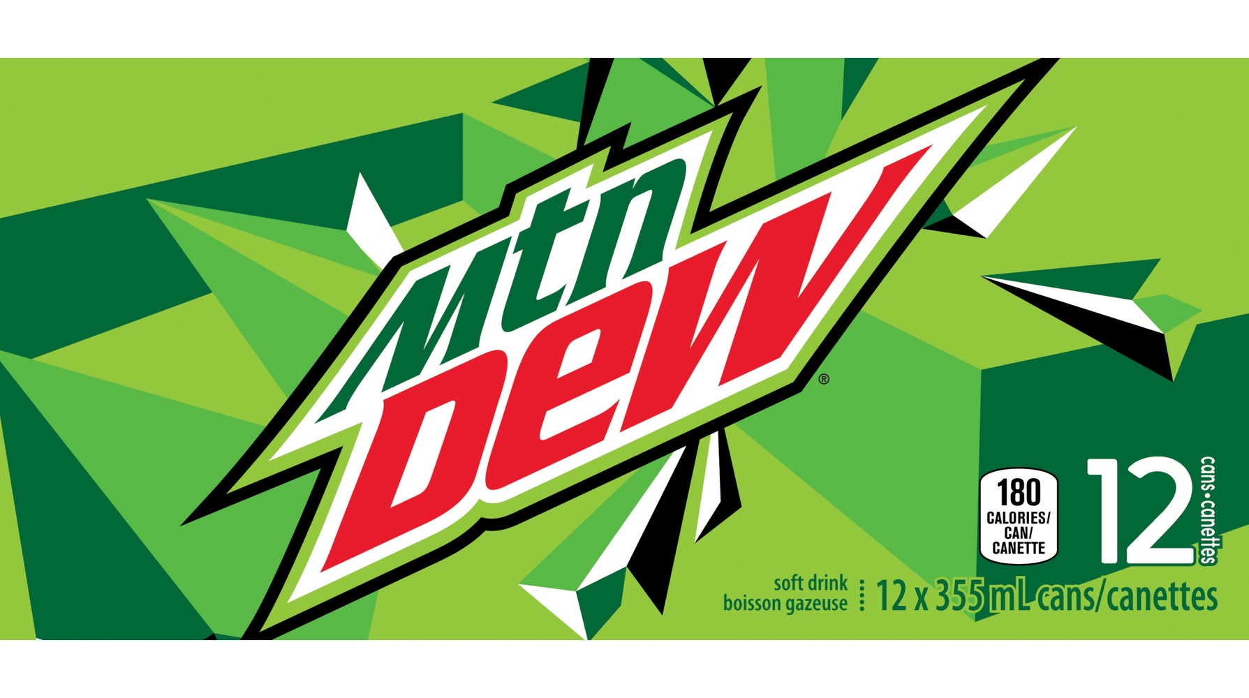 Mountain Dew Original Soft Drink, Citrus (12 x 355 ml)