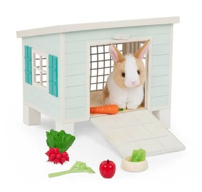 Our Generation Unny Hutch House & Pet Rabbit Plush Accessory Set, 18"