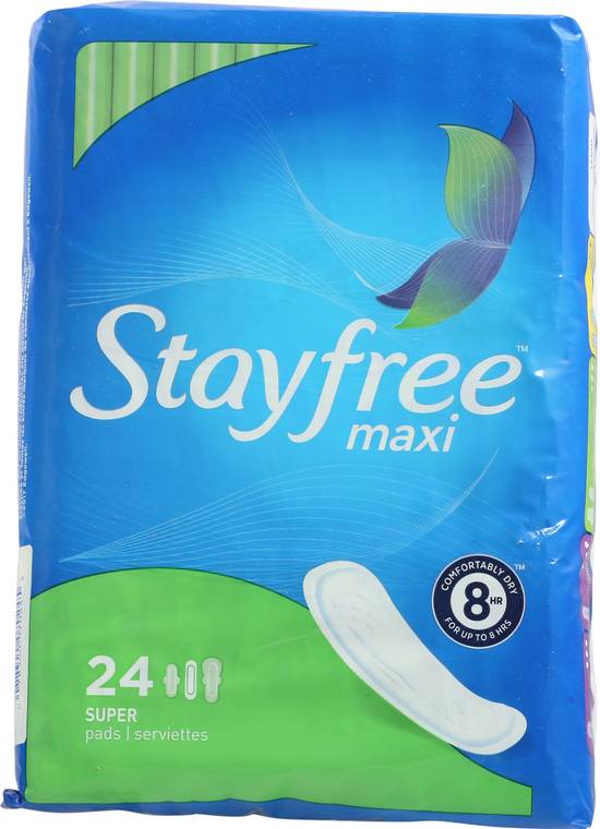 Stayfree Super Maxi Pads With Dry Cover (24 ct)