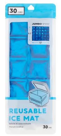On the Go! Reuseable Ice Mat 30 Cubes, 12" x 9.5", Blue