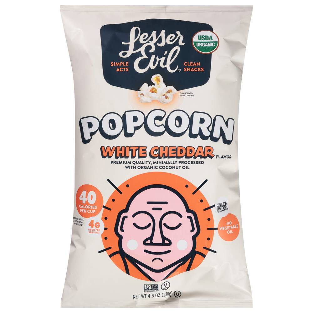 Lesserevil Organic Popcorn (white cheddar)