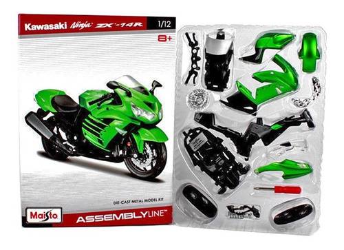 Maisto Moto armable kawasaki ninja zx-14r escala 1:12 (verde