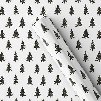 Wondershop Trees With Gold Metallic Snow Christmas Gift Wrap, 20 ft