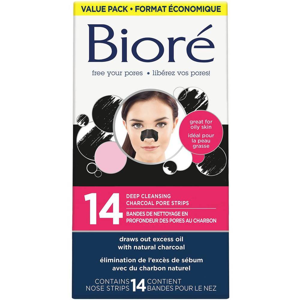 Bioré Value pack 14 Deep Cleansing Charcoal Pore Strips (30 g)