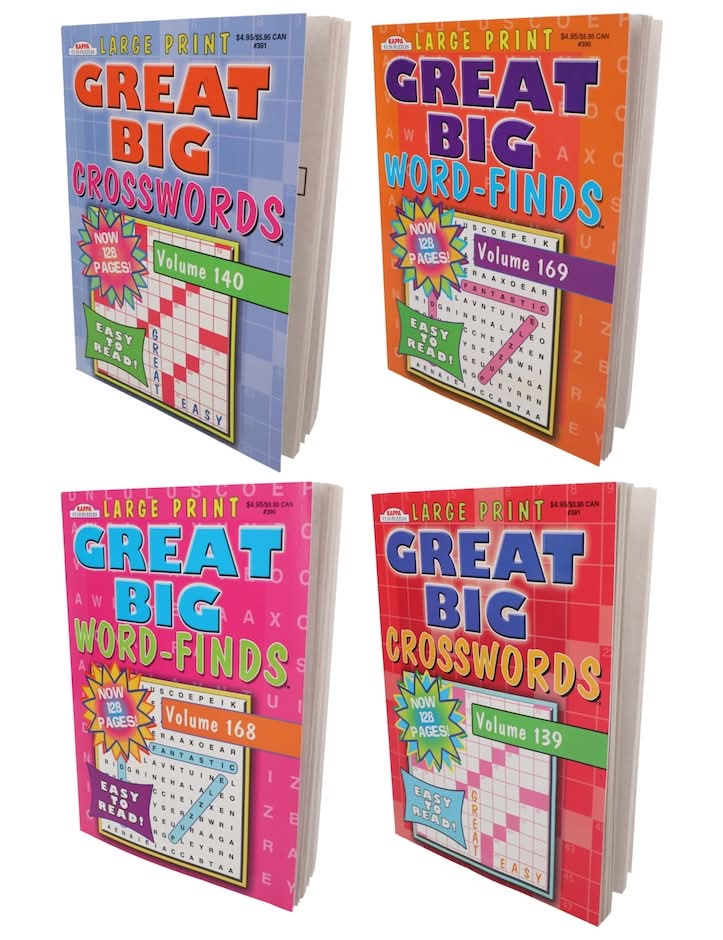 Large Print Great Big Word-Finds and Great Big Crosswords, 7.75x10.75-in.