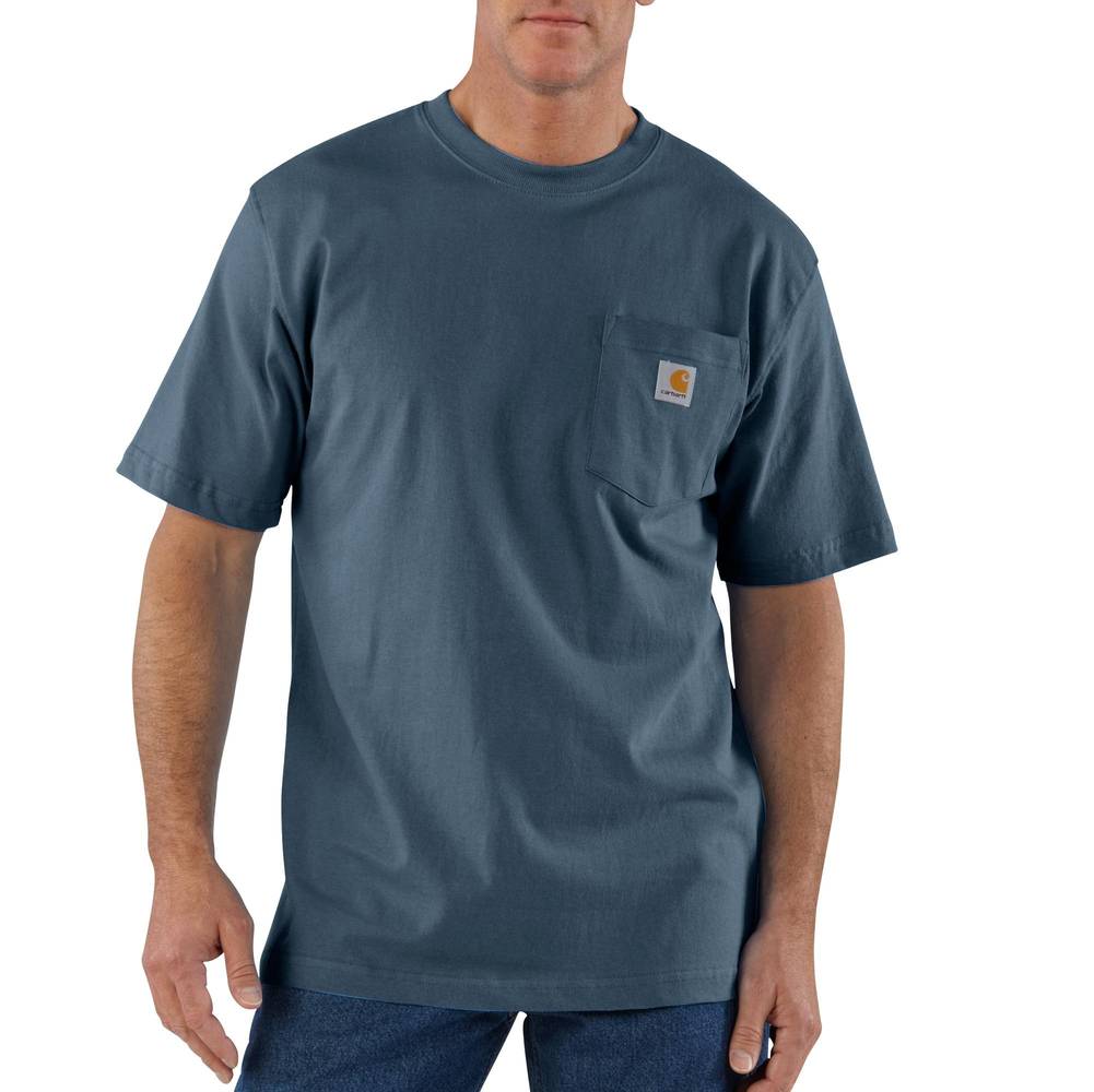 Carhartt Men's Knit Short Sleeve Solid T-Shirt, Medium, Blue