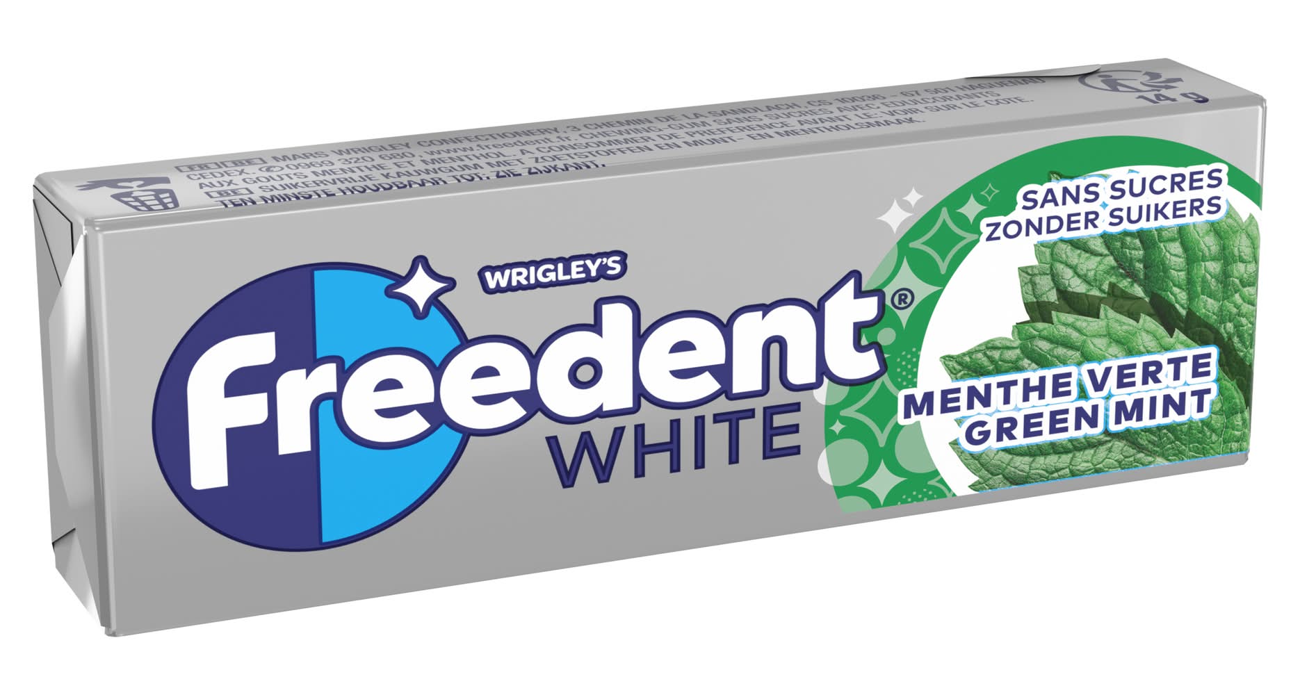 Freedent - White menthe verte étui de 10 dragées (14g)
