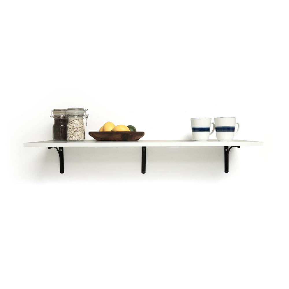 Style Selections 23.6-in L x 7.8-in D x 0.6-in H White Rectangular Shelf Board | 9400002