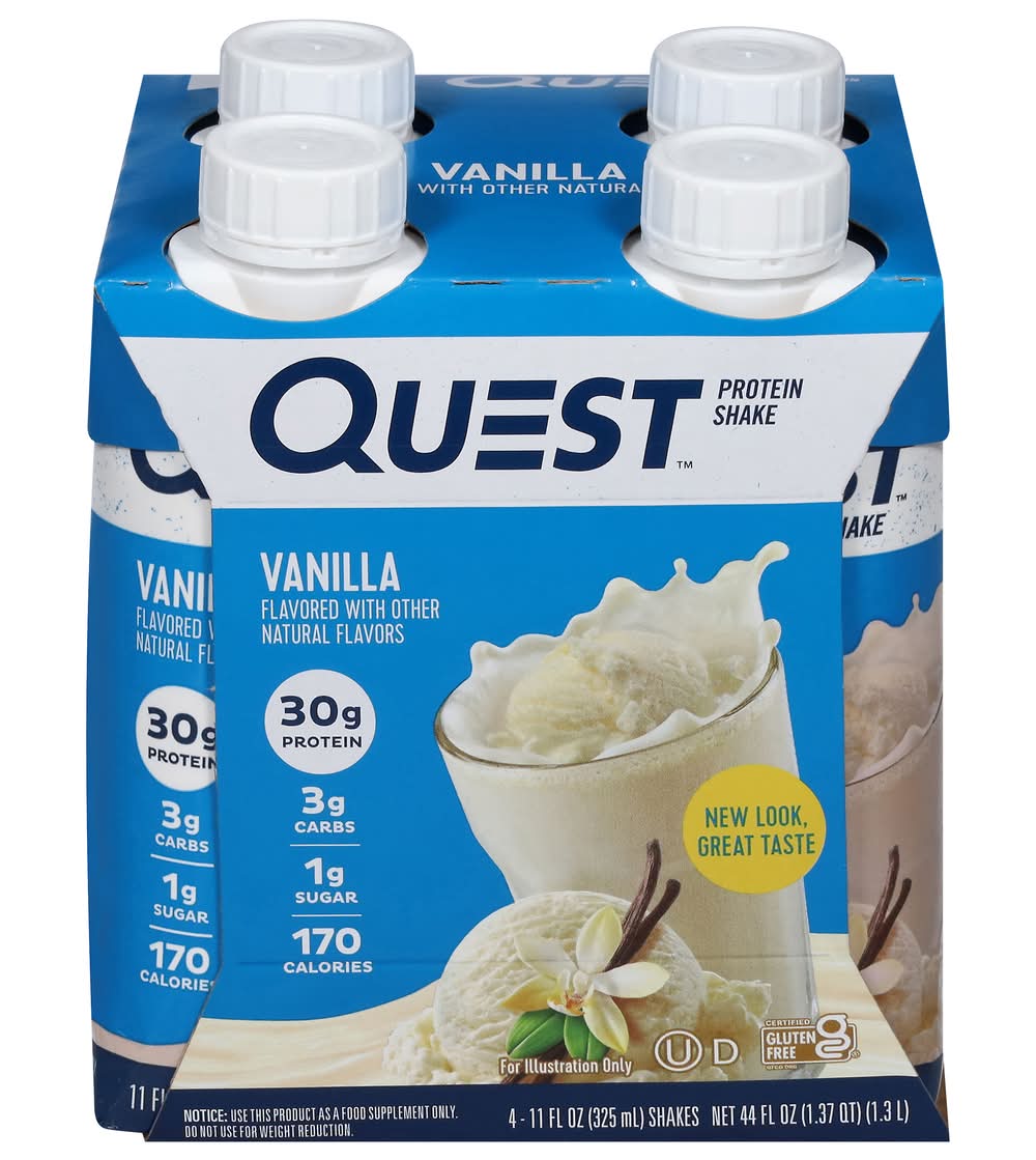 Quest Protein Shakes, Vanilla (4 x 11 fl oz)