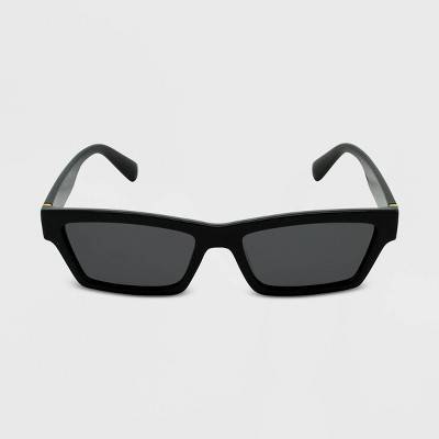 Wild Fable Women's Rectangle Sunglasses, Black