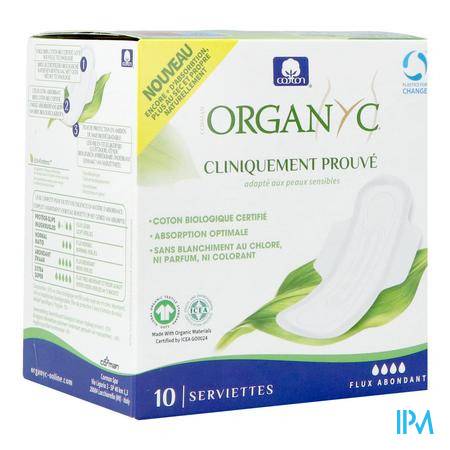 Organyc Protection Periodique Flux Abondant 10 Hygiène intime - Hygiène