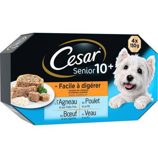 Pâtée pour chien senior CESAR 4 barquettes - 600g