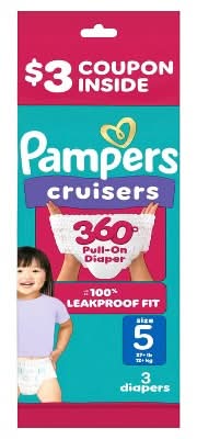 Pampers Cruisers 360° Pull on Disposable Diapers, 5 (3 ct)