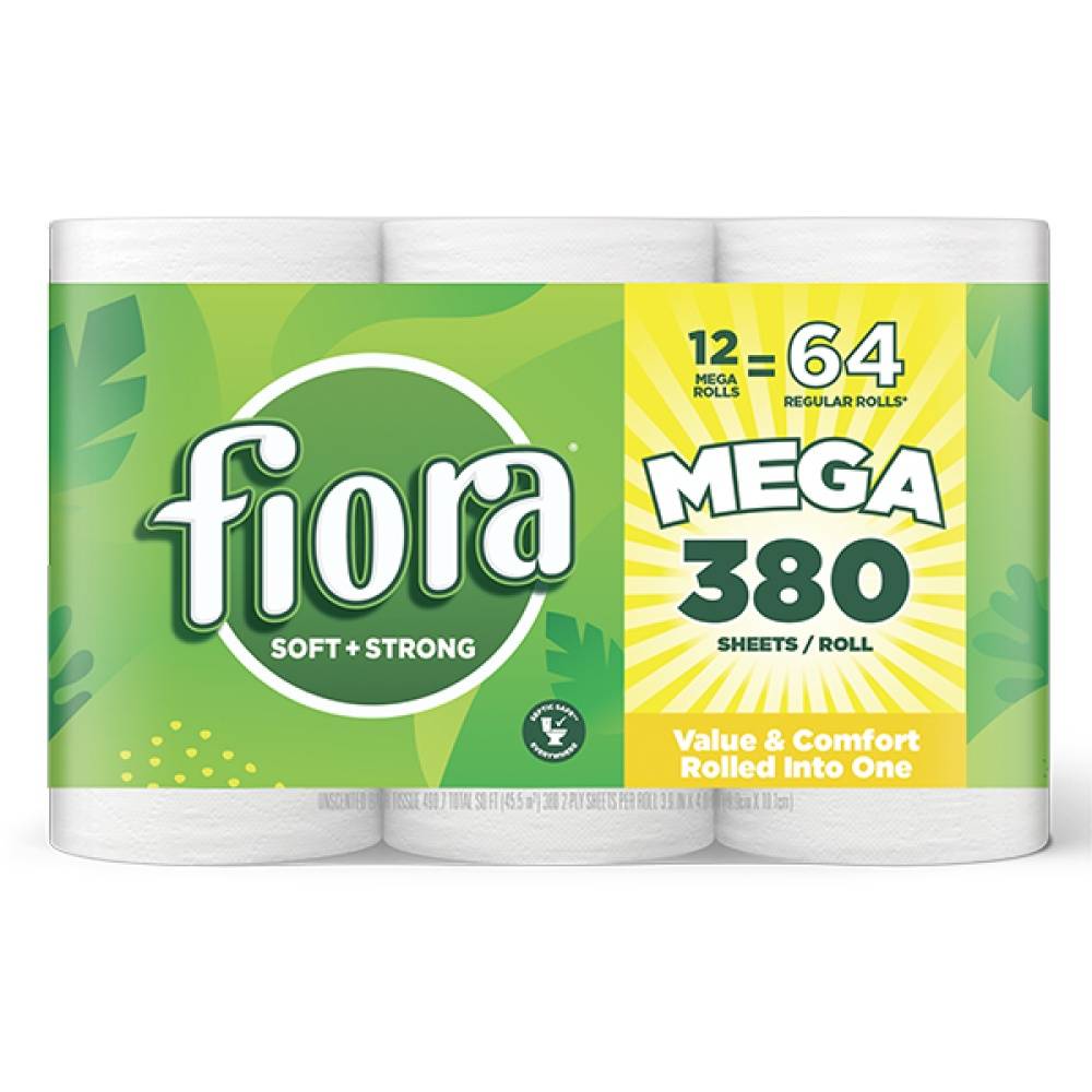 Fiora Mega Rolls Strong + Strong 2-ply Bath Tissue