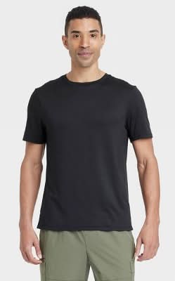 All In Motion Short Sleeve Performance T Shirt, Men, M, Black