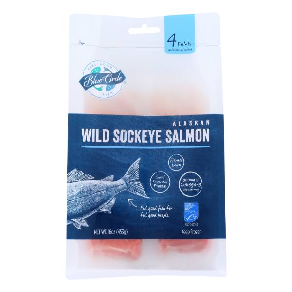 Blue Circle Foods Wild-Caught Sockeye Salmon (1 lbs)