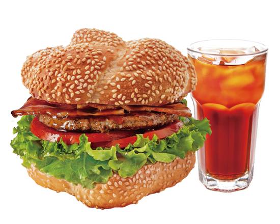 傑克厚牛芝加哥堡組合餐 Mr.Burger with Thick Beef Combo