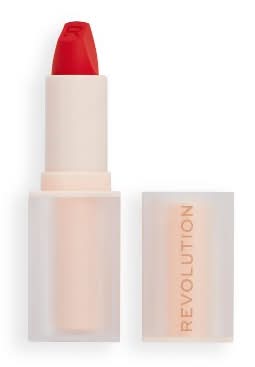 Makeup Revolution Allure Soft Satin Lipstick, Vibe Red (0.11 oz)