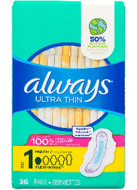 Always Ultra Thin Regular Wing Pads, 1 (36 ct)