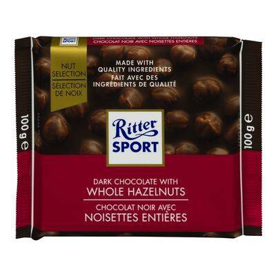 Ritter Sport Dark Chocolate With Whole Hazelnuts (100 g)
