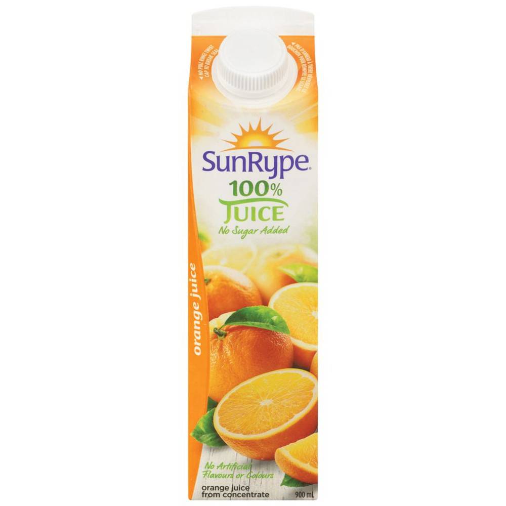 SunRype No Sugar Added 100% Orange Juice (900 ml)