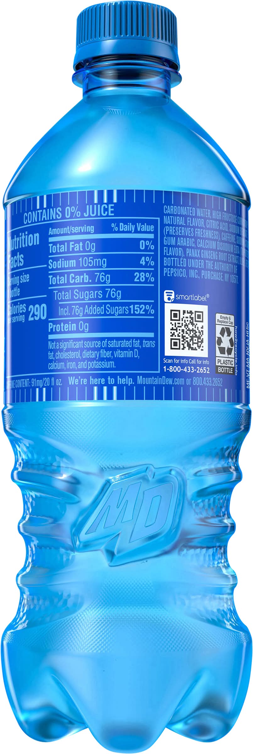Mountain Dew Voltage Soda, Raspberry Citrus (20 fl oz) | Postmates