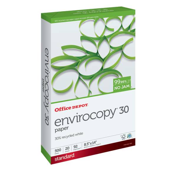 Office Depot Envirocopy Copy Paper Legal Size Fsc Certified White Ream