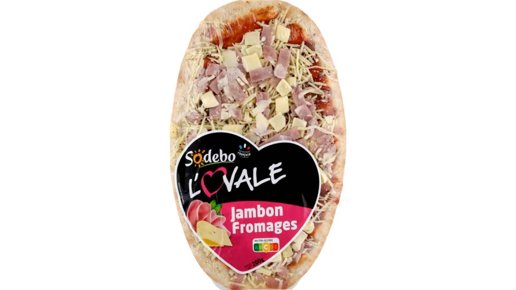 Sodebo - L'ovale pizza jambon et fromages (200g)