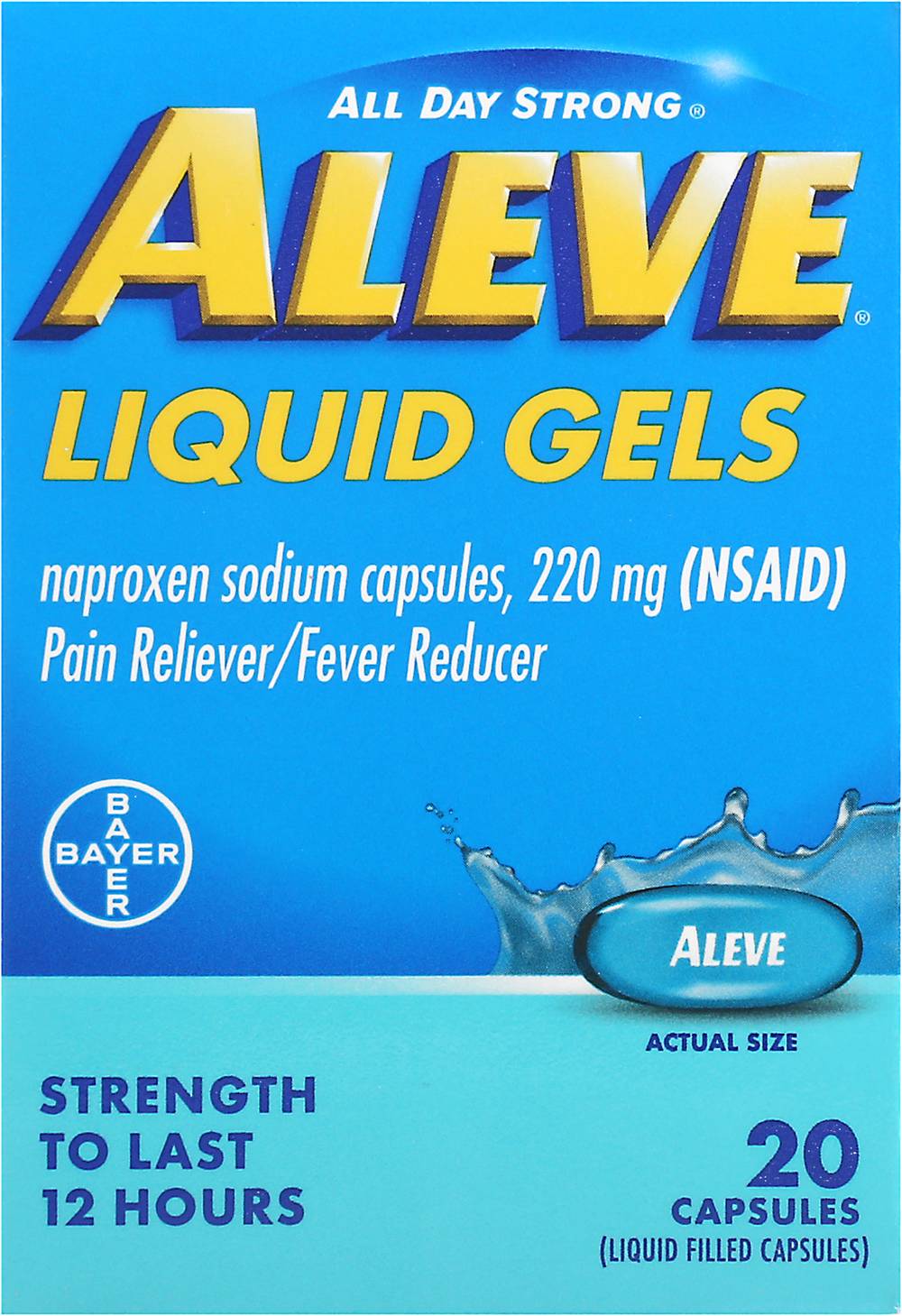 Aleve All Day Strong Liquid Gels Pain Reliever Capsules (20ct)