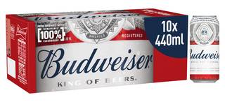 Budweiser Lager Beer Cans 10 x 440ml
