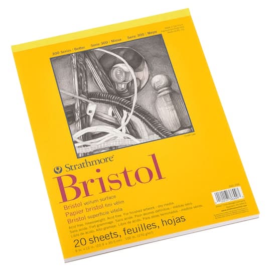 Strathmore 300 Series Bristol Vellum Pad, 11x14 in, White (20 ct)