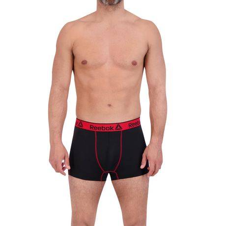 Reebok Long Length Performance Short Length Boxer Briefs Men's Underwear, L (3 ct)