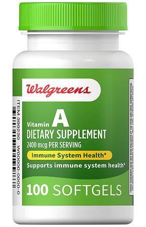 Walgreens Vitamin a 2400 Mcg Dietary Supplement Softgels (1.44 oz)