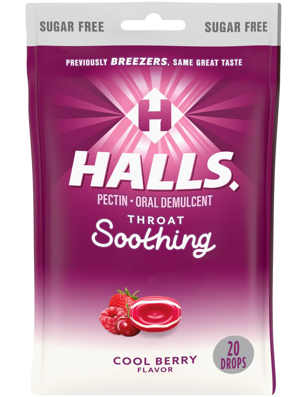 Halls Sugar Free Throat Drops, Cool Berry (2.46 oz)