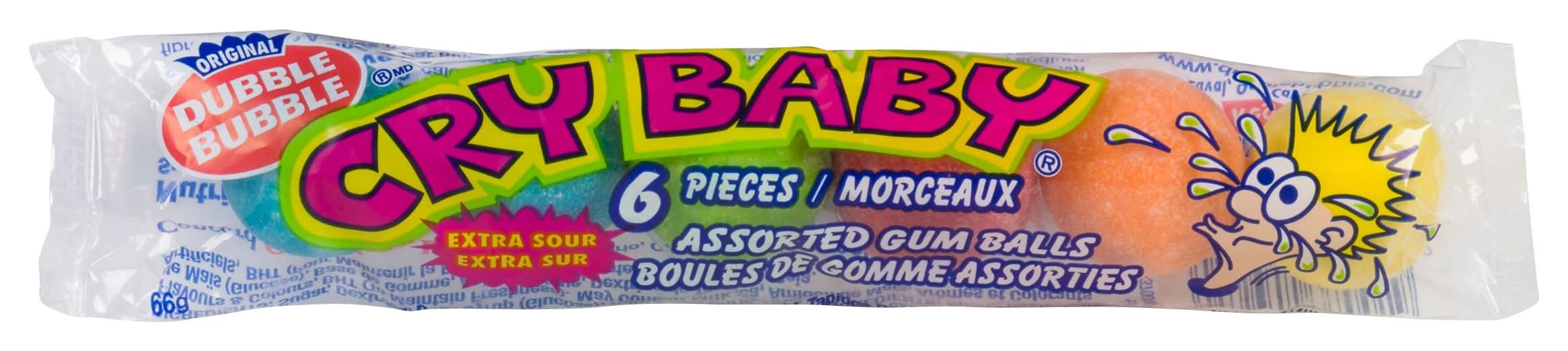 Dubble Bubble Cry Baby Extra Sour Gum Balls (66 g)