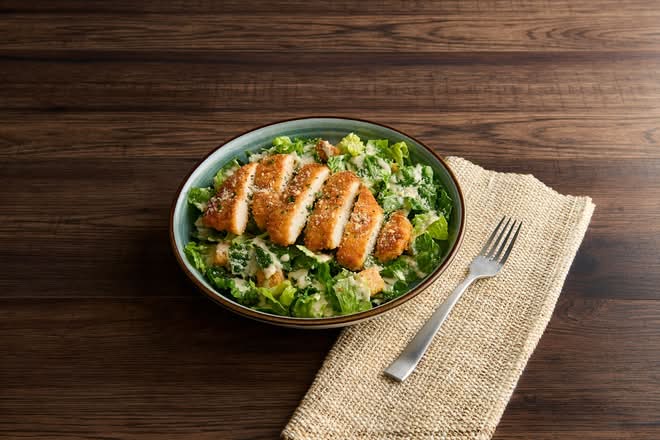 Parmesan Garlic Chicken Caesar Salad