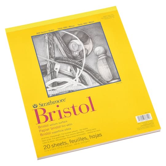 Strathmore 300 Series Bristol Vellum Pad, 11x14 in, White (20 ct)