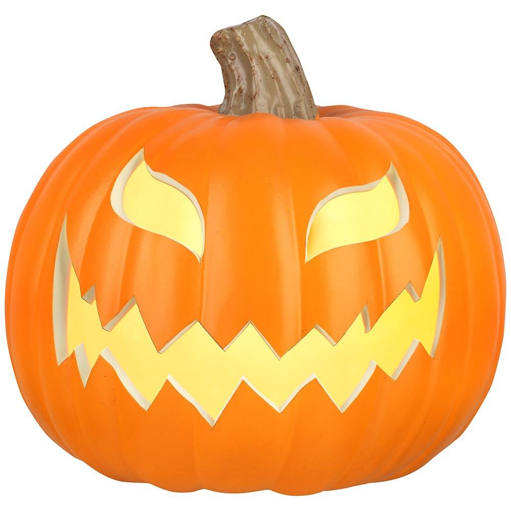 Haunted Living 9-in Lighted Orange Scary Face Jack-o-Lantern Pumpkin Decoration | 551566