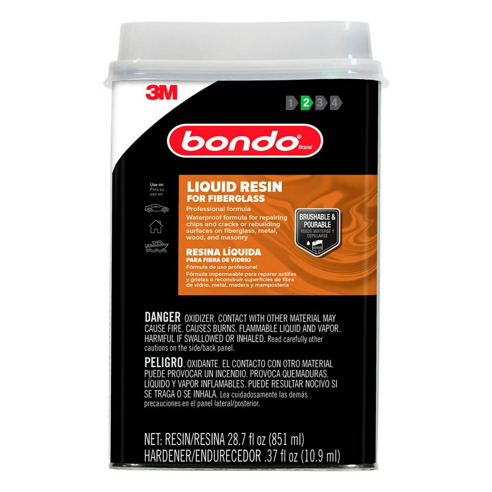 Bondo 32-fl oz Color-changing, Heavy Duty, Waterproof Interior/Exterior Brown Fiberglass Resin Repair | 20122