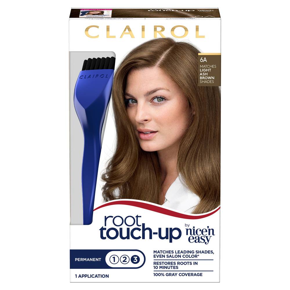Clairol Nice n Easy Root Touch-Up Permanent Hair Color, 6A Light Ash Brown
