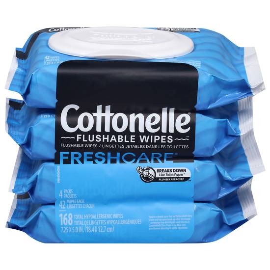 Cottonelle Flushable Wipes (4 ct) (7.25 * 5.0 inch)