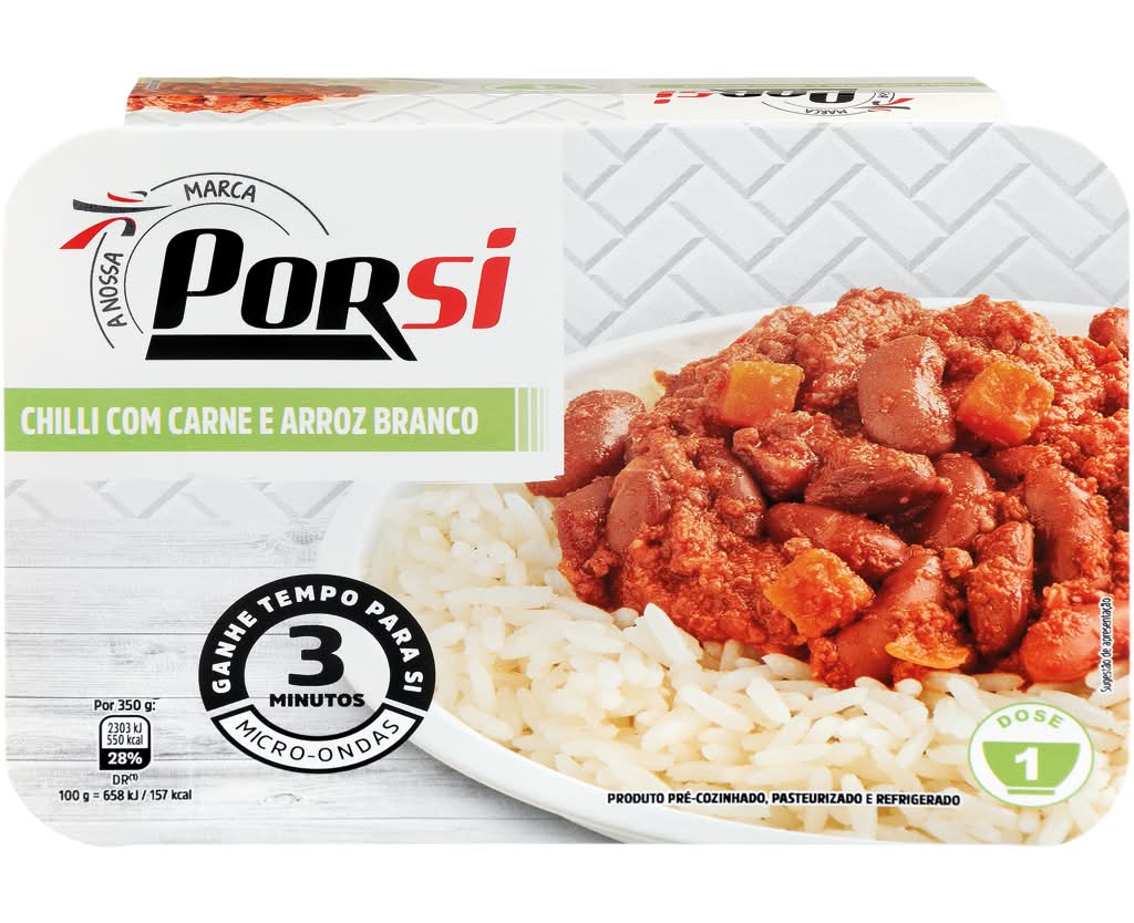 PorSi - Chilli Com Carne e Arroz, 350g