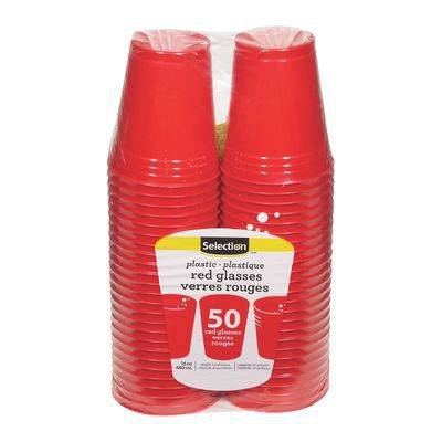 Selection verres rouges - red plastic glasses cups (50 units)