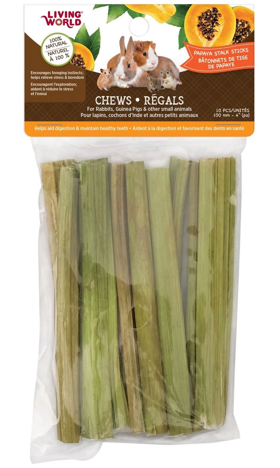 Living World Chews - Papaya Sticks, 10 pack