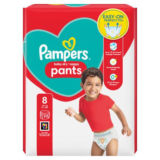 Pampers Baby-Dry Nappy Diapers Size 8 (pack 22)