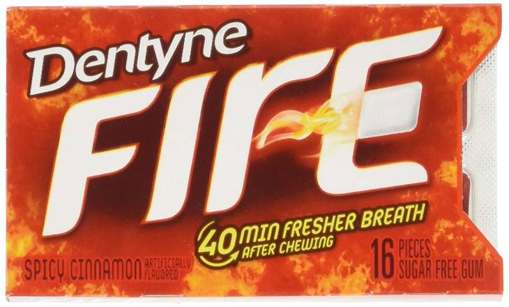 Dentyne Fire Sugar Free Gum Spicy Cinnamon, 16 Ct